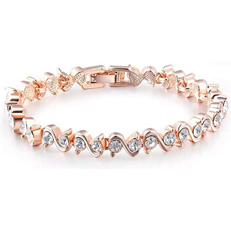 Lucentarts Jewellery Rose Gold Plated Openable Bracelates