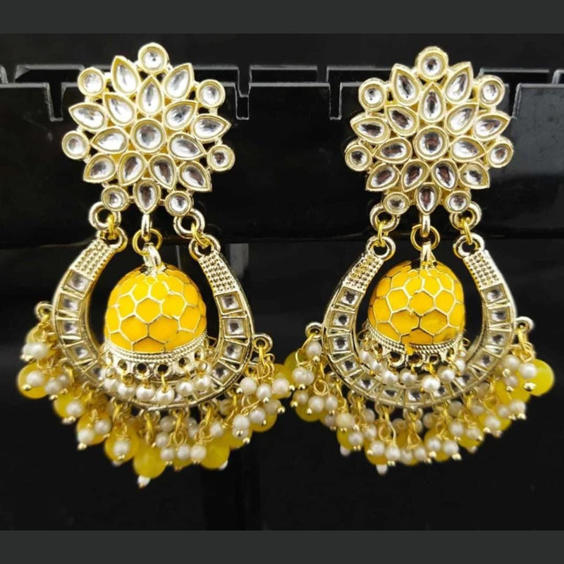 Lucentarts Jewellery Gold Plated Meenakari Earrings