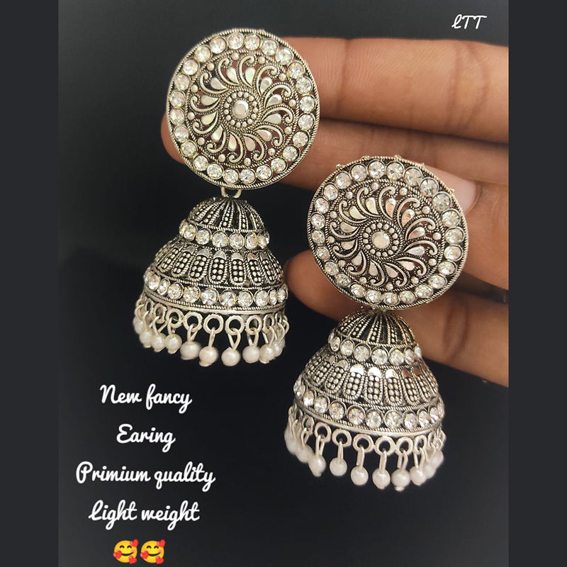 Lucentarts Jewellery Silver Plated Jhumki Earrings