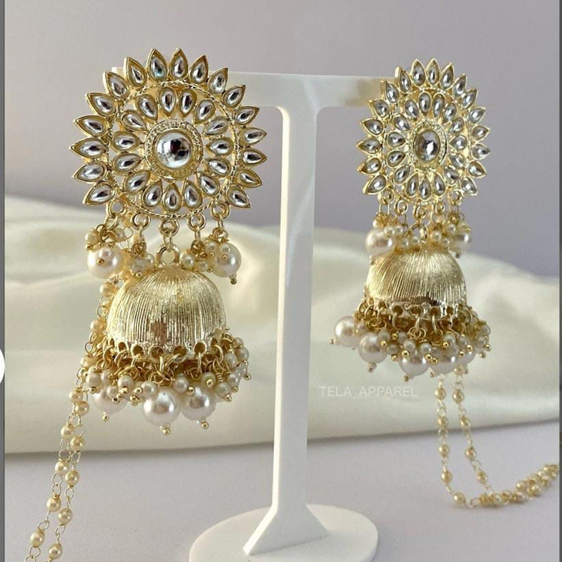 Two-Tier Domed Lacy Gold Jhumka Earring Online Jewellery Shopping India |  Yellow Gold 18K | Candere by Kalyan Jewellers