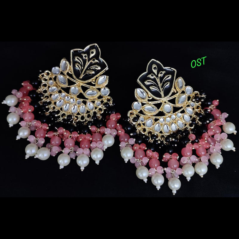 Lucentarts Jewellery Gold Plated Meenakari Dangler Earrings