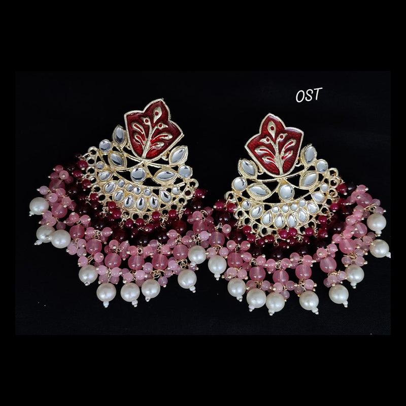 Lucentarts Jewellery Gold Plated Meenakari Dangler Earrings