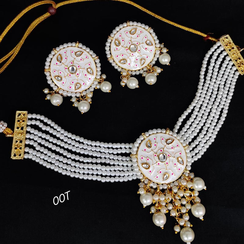 Lucentarts Jewellery Gold Plated  Meenakari Choker Necklace Set