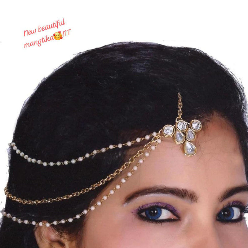 Lucentarts Jewellery Gold Plated Damini Mangtikka