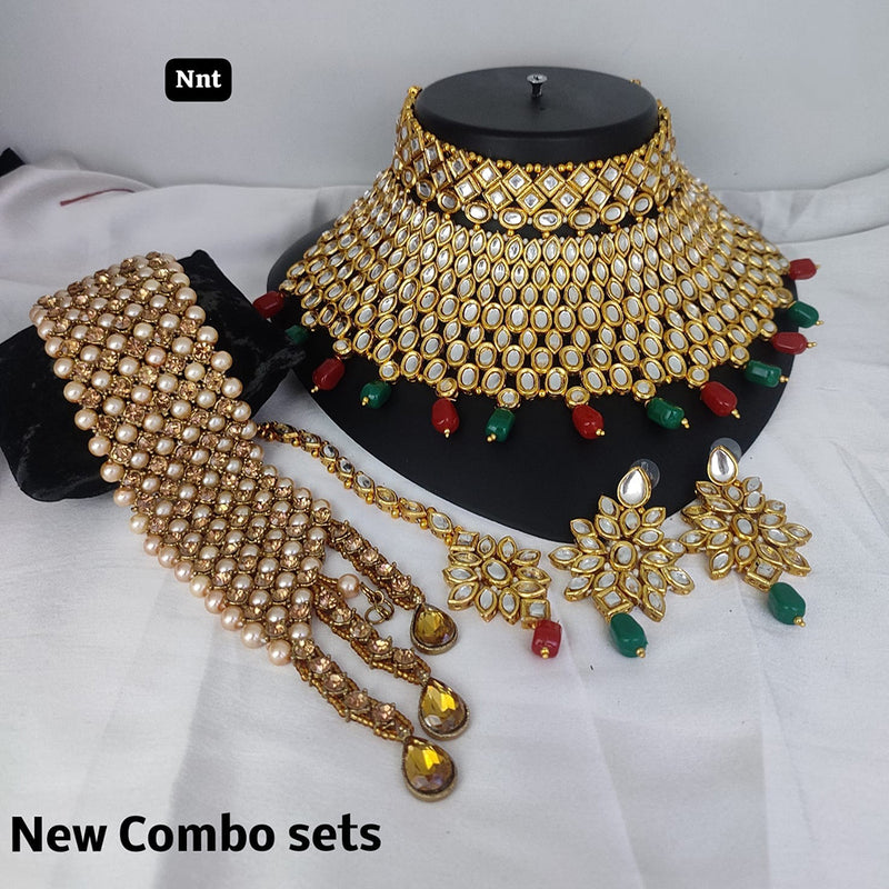 Lucentarts Jewellery Gold Plated Combo Set