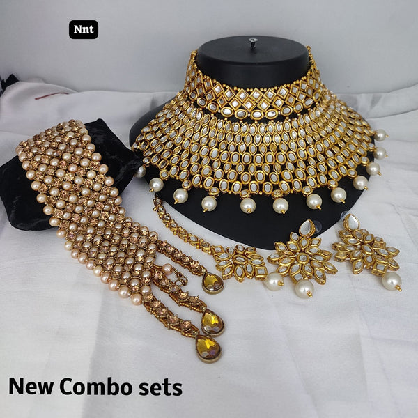 Lucentarts Jewellery Gold Plated Combo Set