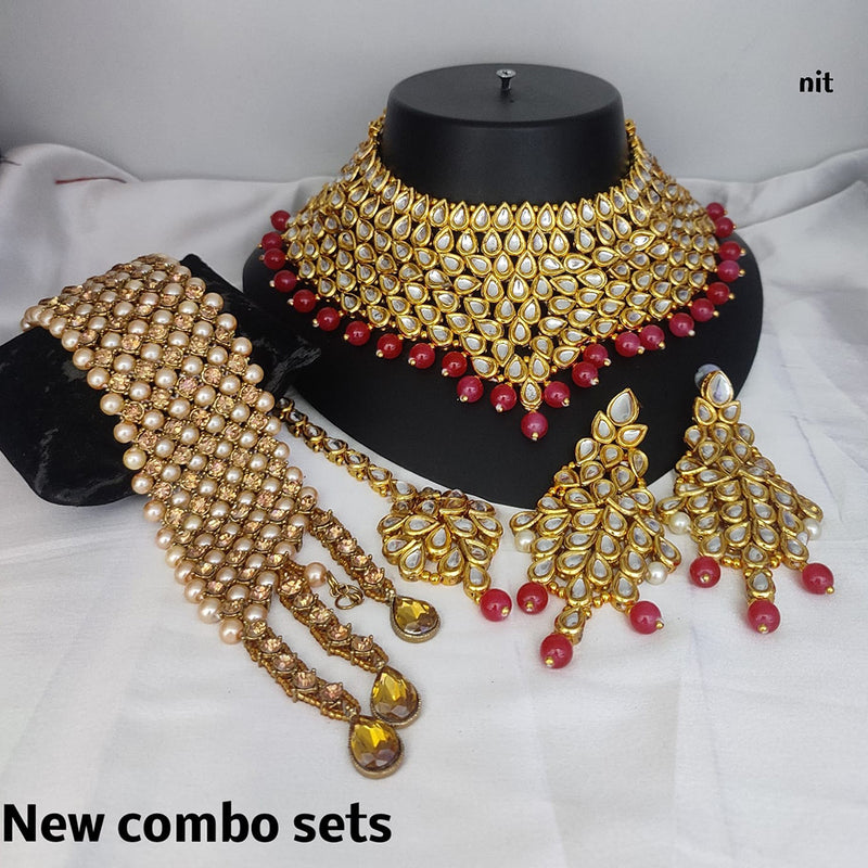 Lucentarts Jewellery Gold Plated Combo Set