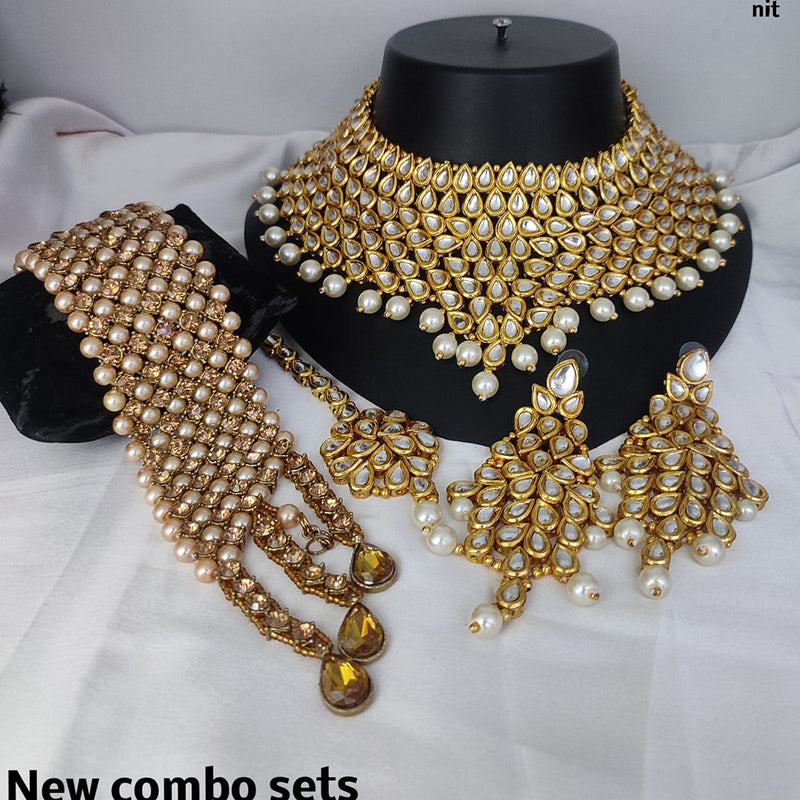 Lucentarts Jewellery Gold Plated Combo Set