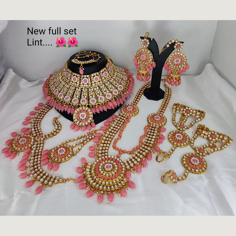 Lucentarts Jewellery Gold Plated Kundan Stone Bridal  Set