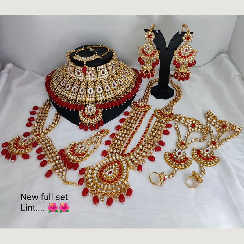 Lucentarts Jewellery Gold Plated Kundan Stone Bridal  Set