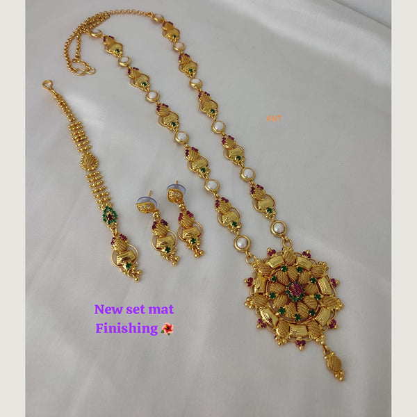 Lucentarts Jewellery Gold Plated Long  Necklace Set