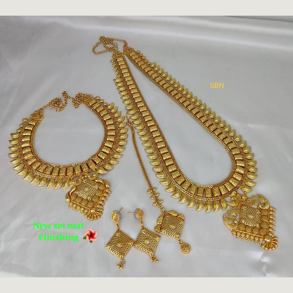 Lucentarts Jewellery Gold Plated Double Necklace Set