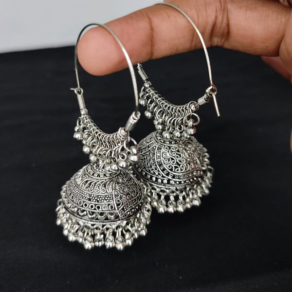 Lucentarts Jewellery Silver Plated Jhumki Earings