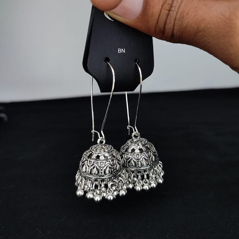 Lucentarts Jewellery Silver Plated Jhumki Earings