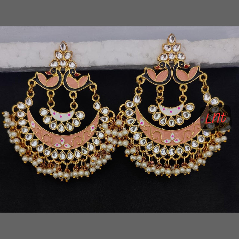 Lucentarts Jewellery Gold Plated Meenakari Dangler Earrings