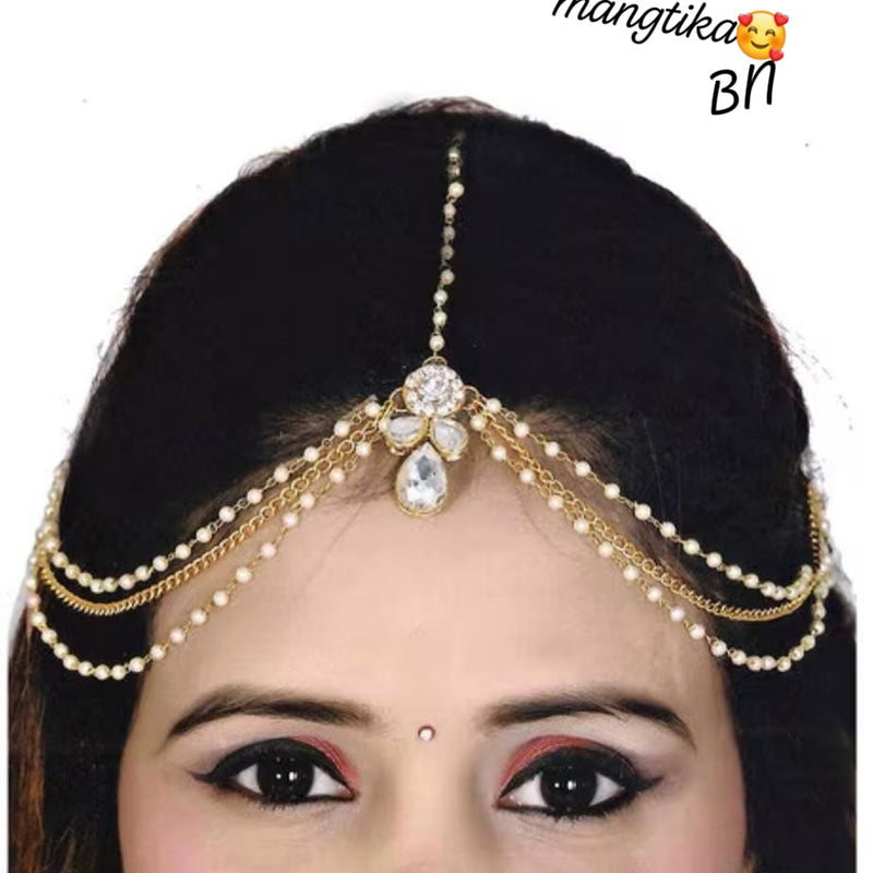 Lucentarts Jewellery Gold Plated Damini Mangtikka