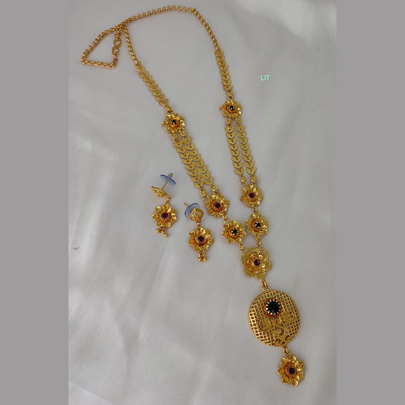 Lucentarts Jewellery Gold Plated Long Necklace Set