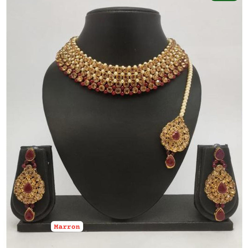 Lucentarts Jewellery Gold Plated Necklace Set