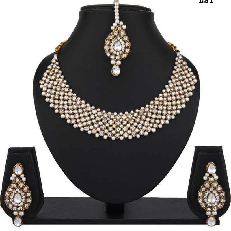 Lucentarts Jewellery Gold Plated Necklace Set