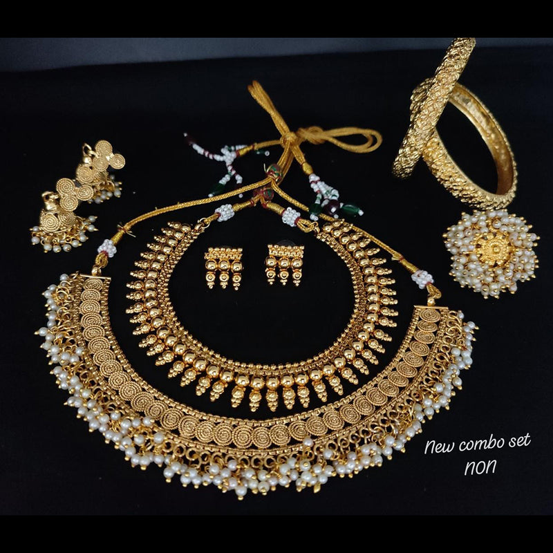 Lucentarts Jewellery Gold Plated Combo Set