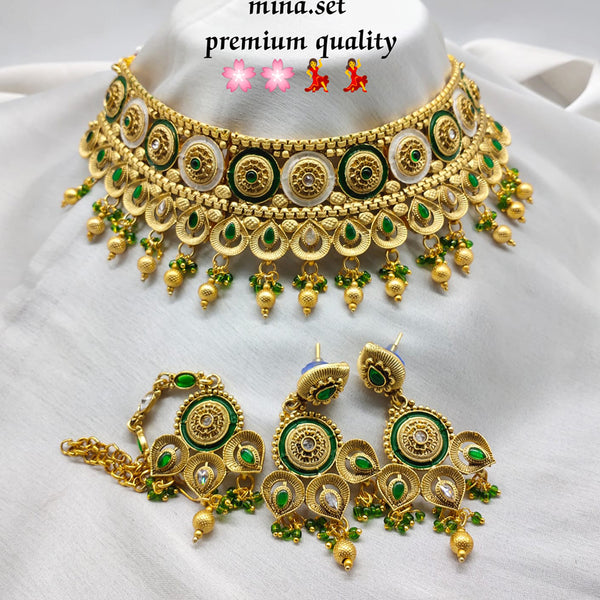 Lucentarts Jewellery Gold Plated Meenakari Necklace Set