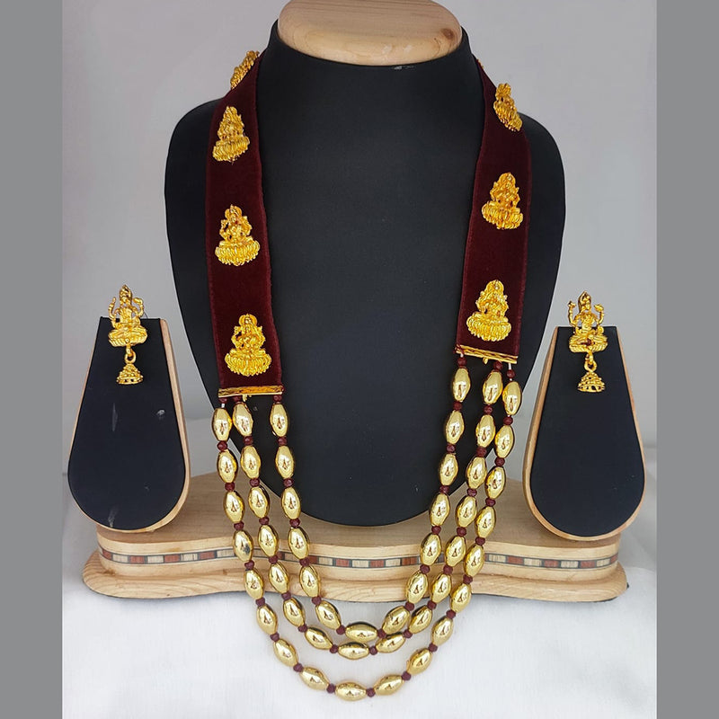 Lucentarts Jewellery Gold Plated Long Necklace Set