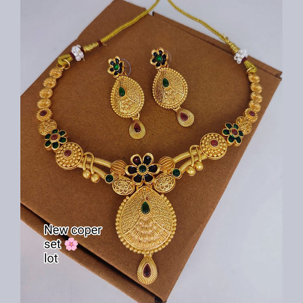 Lucentarts Jewellery Copper Gold Pota Stone Necklace Set