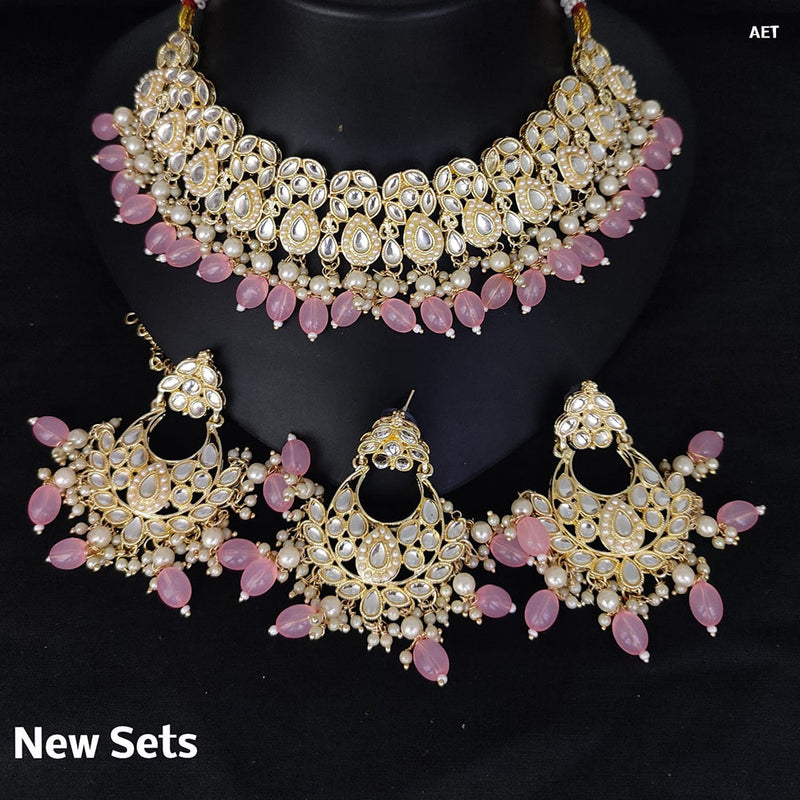 Lucentarts Jewellery Gold Plated Kundan Necklace Set