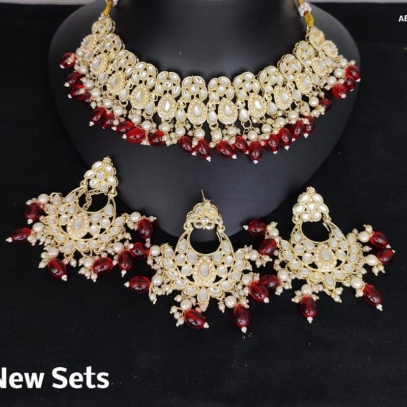 Lucentarts Jewellery Gold Plated Kundan Necklace Set