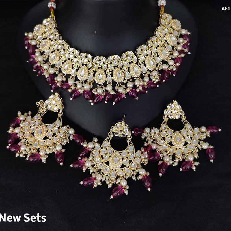 Lucentarts Jewellery Gold Plated Kundan Necklace Set