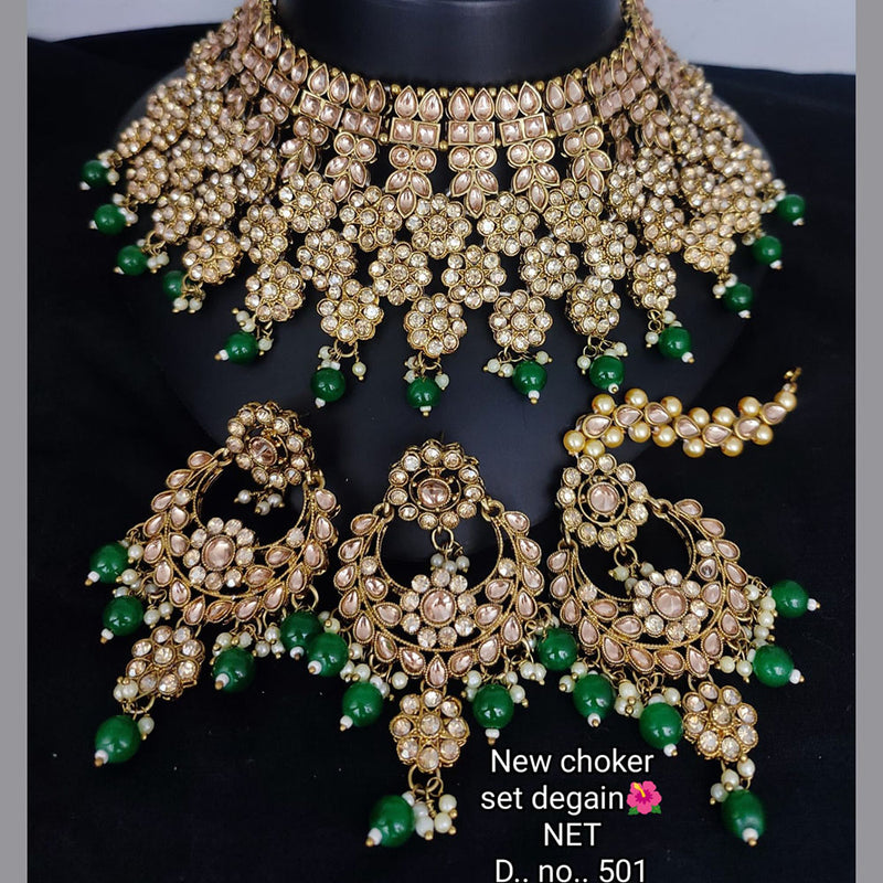 Lucentarts Jewellery Gold Plated Kundan Necklace Set