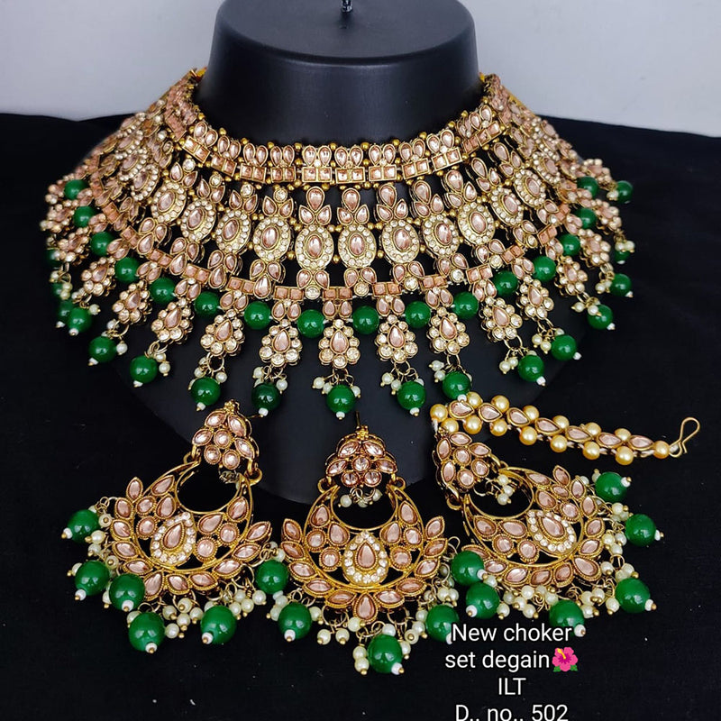 Lucentarts Jewellery Gold Plated Kundan Necklace Set