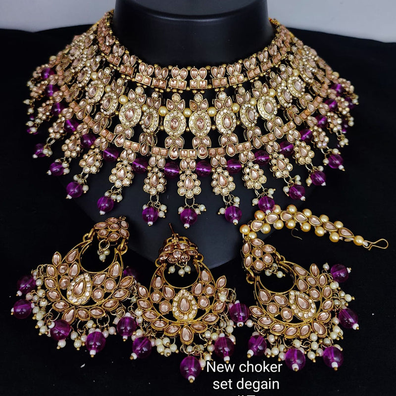 Lucentarts Jewellery Gold Plated Kundan Necklace Set