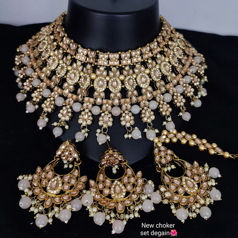 Lucentarts Jewellery Gold Plated Kundan Necklace Set