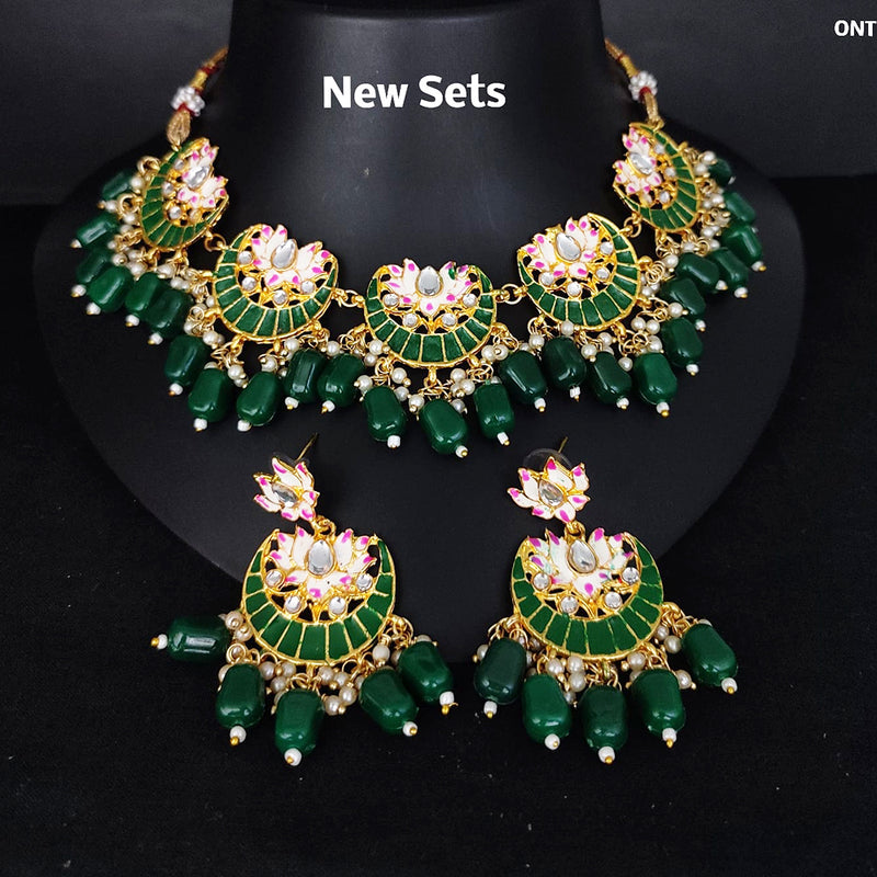 Lucentarts Jewellery Gold Plated Meenakari Necklace Set