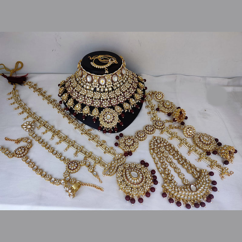 Lucentarts Jewellery Gold Plated Bridal Set