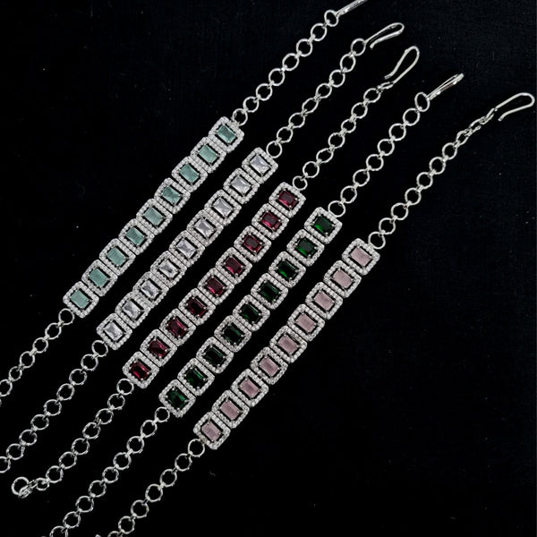 Lucentarts jewellery Silver Pated AD Adjustable Bracelet