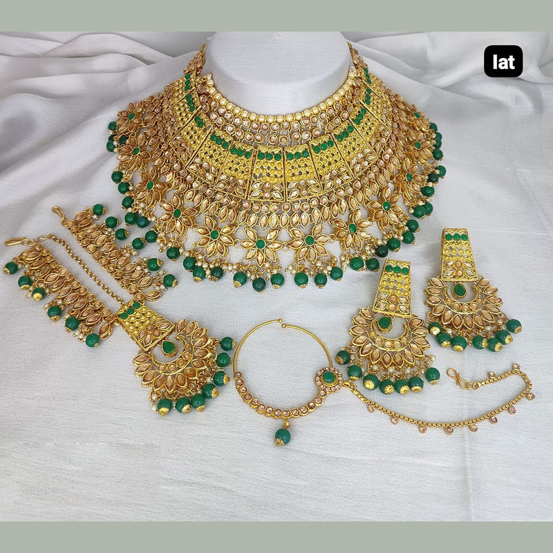 Lucentarts Jewellery Gold Plated Kundan And Pearl Necklace Set