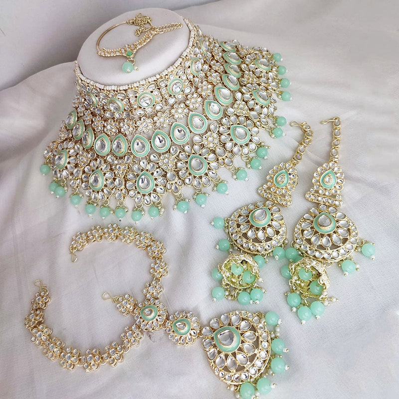 Lucentarts Jewellery Gold Plated Kundan Choker Necklace Set