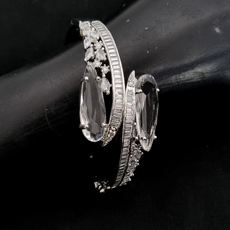 Lucentarts Jewellery Silver Plated Openable Kada