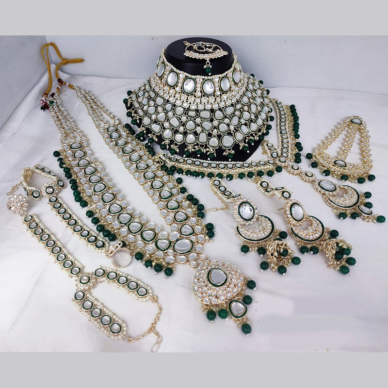 Lucentarts Jewellery Gold Plated Kundan Stone Bridal Necklace Set