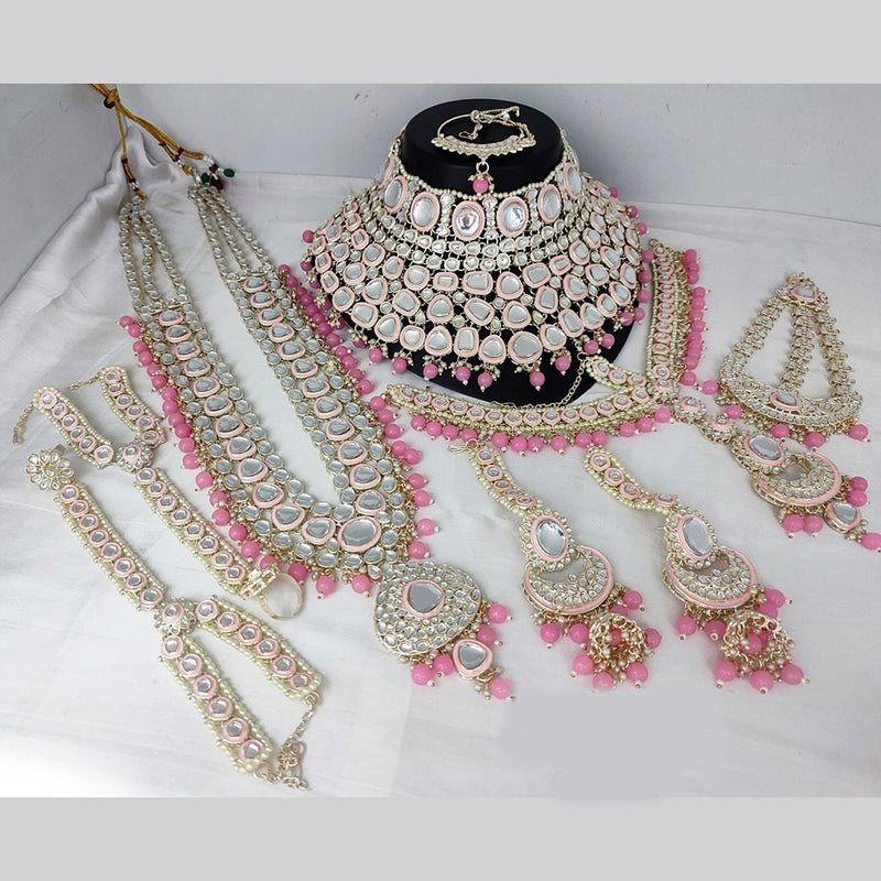 Lucentarts Jewellery Gold Plated Kundan Stone Bridal Necklace Set