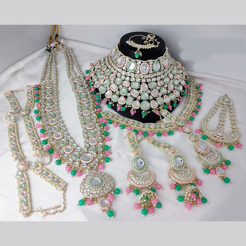 Lucentarts Jewellery Gold Plated Kundan Stone Bridal Necklace Set