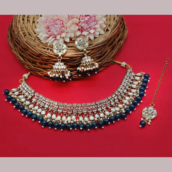 Lucentarts Jewellery Gold Plated Kundan Necklace Set