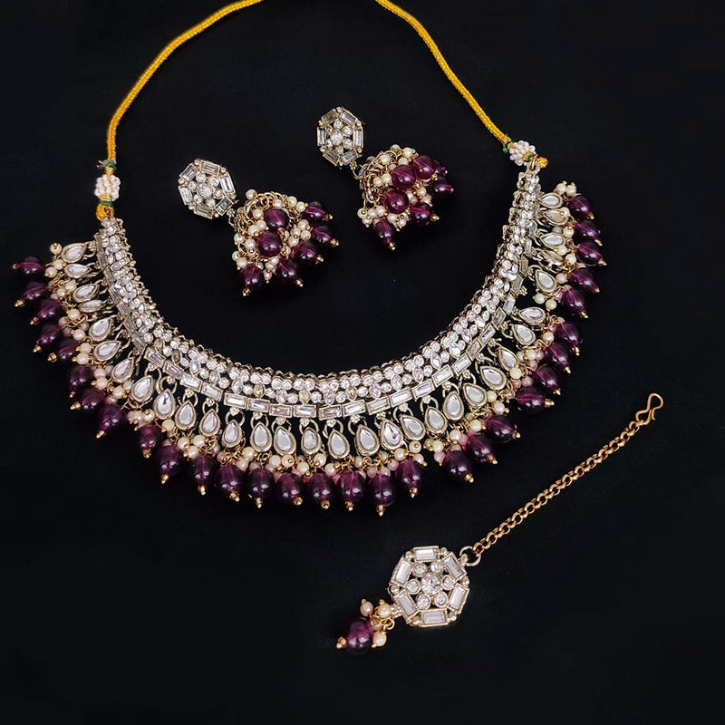 Lucentarts Jewellery Gold Plated Kundan Necklace Set