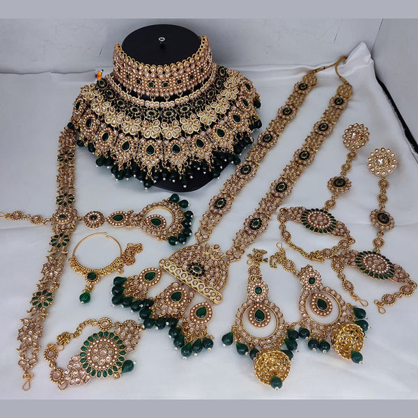 Lucentarts Jewellery Gold Plated Kundan Stone Bridal Necklace Set