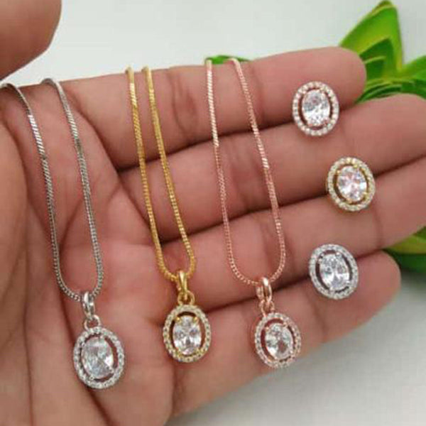 Lucentarts Jewellery AD Chain Pendant Set