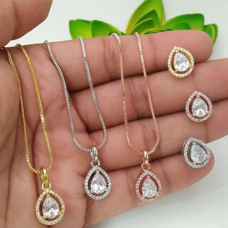 Lucentarts Jewellery AD Chain Pendant Set