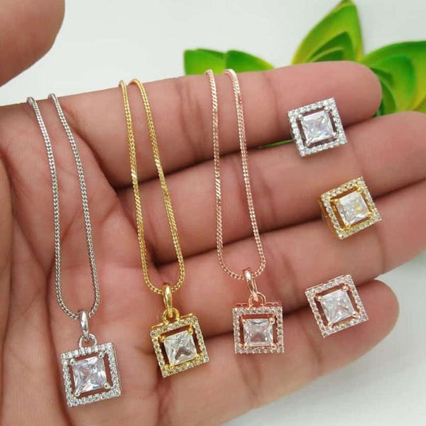 Lucentarts Jewellery AD Chain Pendant Set