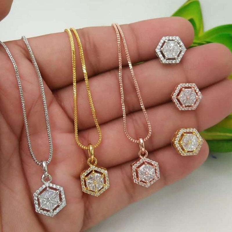 Lucentarts Jewellery AD Chain Pendant Set